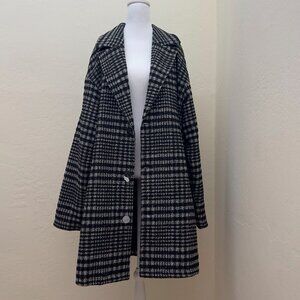 boohooMAN Pow Check Single Breasted Overcoat